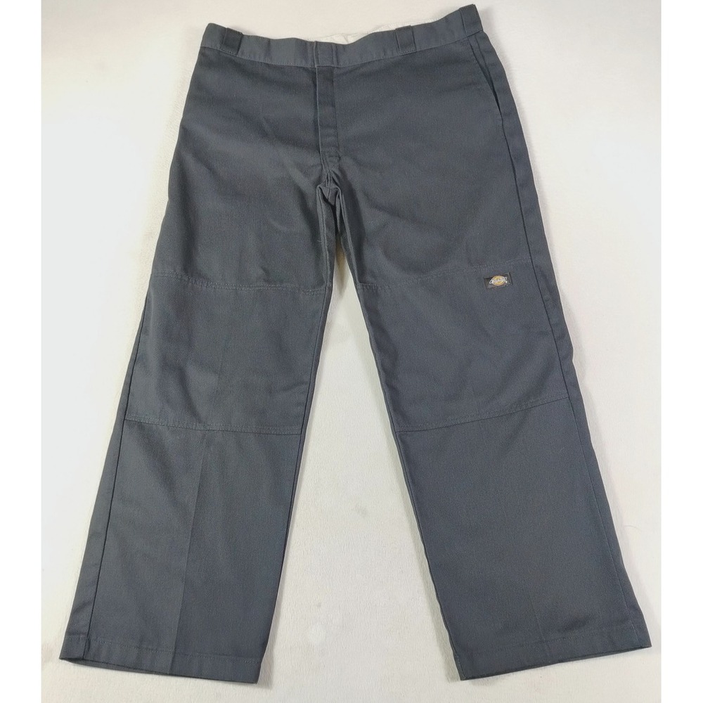 Dickies Pants Mens 40 Black Relaxed Fit Chino Workwear Utility Double Knees